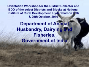 Dairy Venture Capital Fund - Ministry of Rural Development