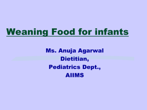 Weaning Food for infants