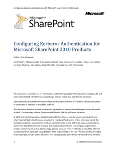 Overview of Kerberos Authentication in SharePoint