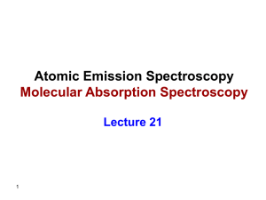 Atomic Emission Spectroscopy Molecular Absorption Spectroscopy