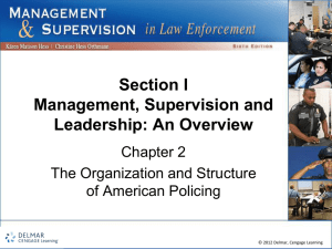 Section I Management, Supervision and