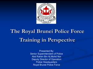 The Royal Police Force Training in Perspective