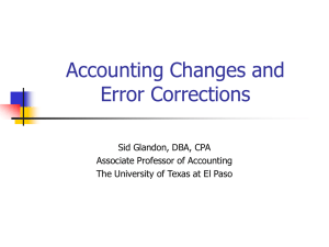 Chapter 22: Accounting for Changes and Error Analysis