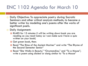 ENC 1102 Agenda for March 10