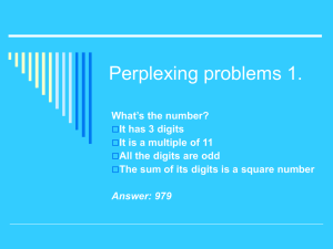 Perplexing problems 1.