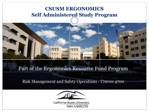 CSUSM ERGONOMICS Self Administered Study Program