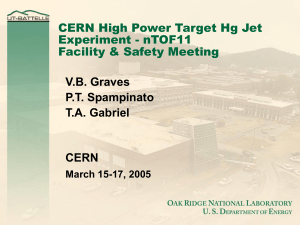CERN Hg Jet Experiment Overview March 05