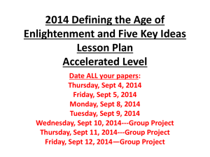 2014 Defining the Age of Enlightenment and Five Key Ideas Lesson