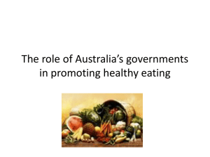 The role of Australia's governments in promoting healthy eating