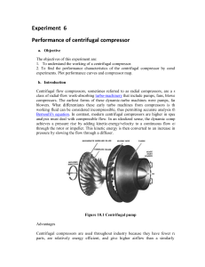 Experiment 6 Performance of centrifugal compressor