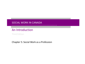 SOCIAL WORK IN CANADA An Introduction Third Edition