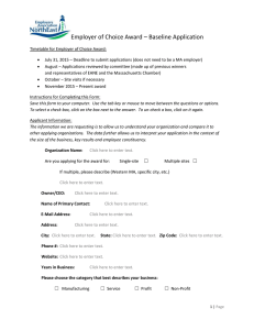 Employer of Choice Award – Baseline Application Timetable for