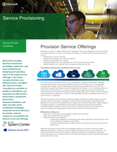 Service Provisioning - Microsoft Center