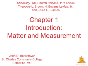 Chapter 1 Introduction: Matter and Measurement