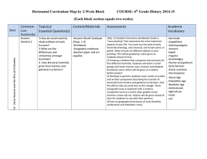 6 th Grade History 2014-15 (Each block section equals two weeks)