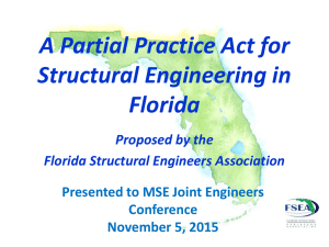 A Partial Practice Act for Structural Engineering in Florida Proposed