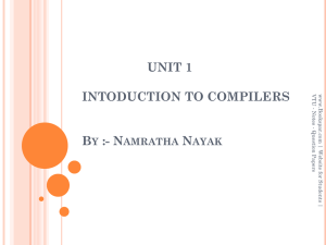 UNIT 1 INTODUCTION TO COMPILERS
