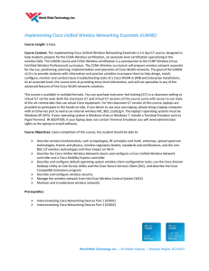 Implementing Cisco Unified Wireless Networking Essentials