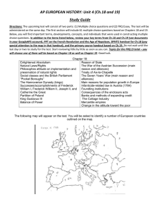 AP EUROPEAN HISTORY: Unit 4 (Ch.18 and 19) Study Guide