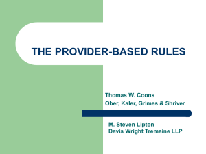 the provider-based rules - Global Health Care, LLC