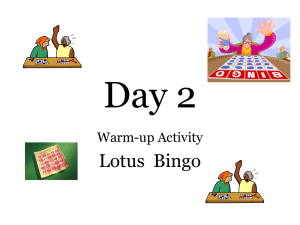 Lotus Day 2 Powerpoint - Peer Education & Evaluation Resource