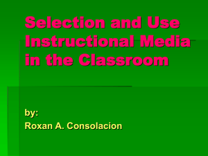 Selection and Use Instructional Media in the Classroom - Ed105A-AAA