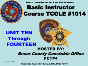 Basic TCLEOSE Instructor Course # 1014 UNIT TEN (Rev