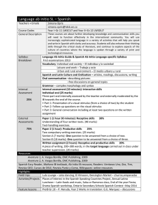 Spanish Ab Initio SL Course Syllabus
