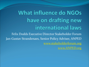 What influence do NGOs have on drafting new international laws