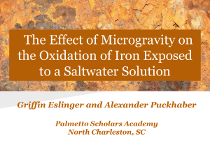 The Effect of Microgravity on the Oxidation of Iron Exposed to a