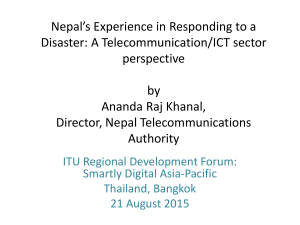 Nepal's Experience in Responding to a Disaster