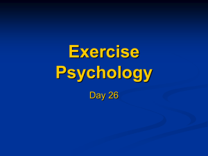 Exercise Psychology PowerPoint Presentation