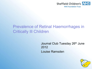 Department Presentation Title - Sheffield Children's NHS