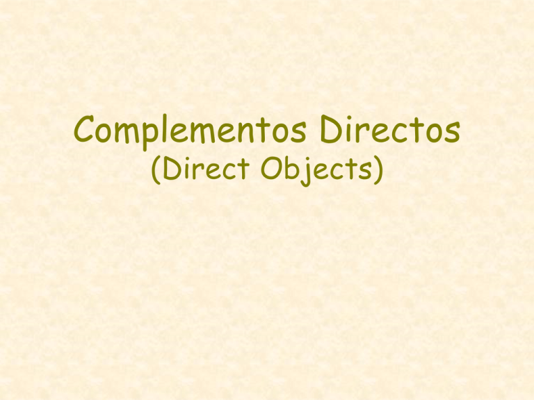 Direct Object Pronoun