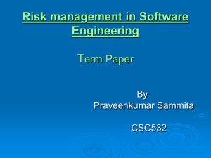 ADVANCED TOPICS IN SOFTWARE ENGINEERING CSC532 Term