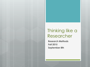 Thinking like a Researcher