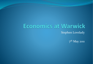 What is Economics? - University of Warwick