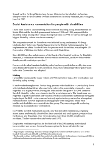 Social Assistance - a revolution for people with disabilities