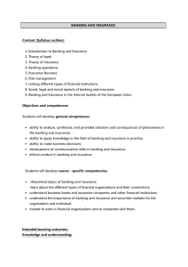 BANKING AND INSURANCE Content (Syllabus outline): 1