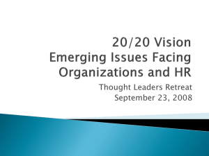 20/20 Vision Emerging Issues Facing Organizations and HR