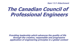 The Canadian Council of Professional Engineers Providing