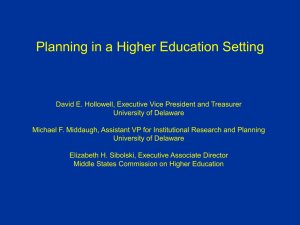 Planning and Analysis as Essential Components of Institutional and