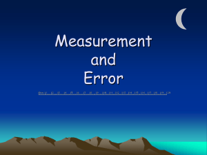 Measurement and Error - Academic Computer Center