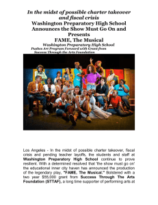 FAME, The Musical. - Washington Preparatory High School
