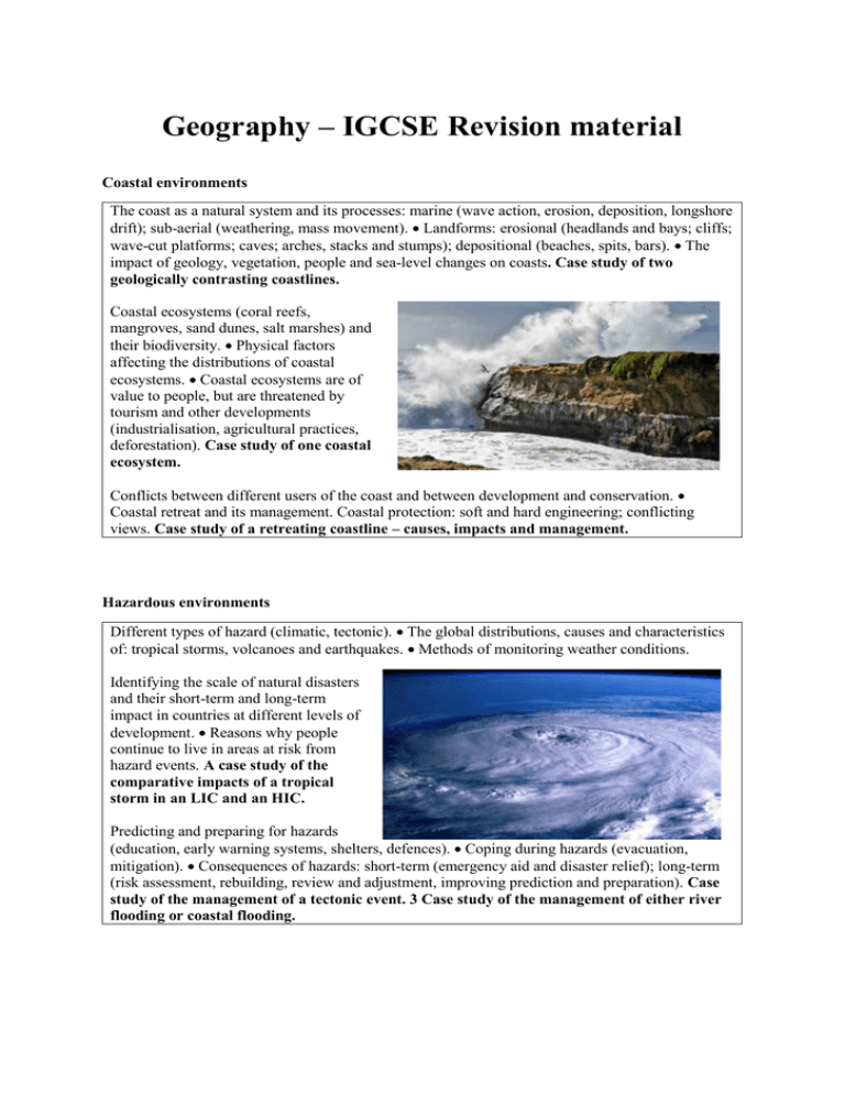 igcse geography case study model answers