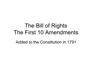 The Bill of Rights The First 10 Amendments - Ms. Deshmukh