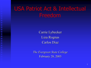 USA PATRIOT Act and Intellectual Freedom