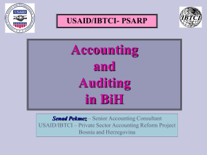 USAID/IBTCI- PSARP Accounting and Auditing in BiH