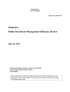 The Public Investment Management Efficiency Review is intended to