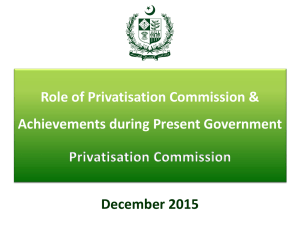 Presentation of Chairman Privatization Commission.